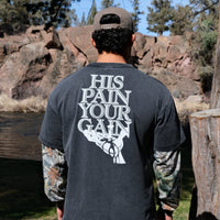 His Pain Your Gain Camo Long Sleeve Tee