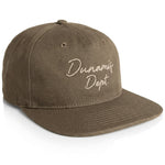 Brown cap with 'Dunamis Dept.' text on a white background