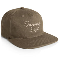 Brown cap with 'Dunamis Dept.' text on a white background